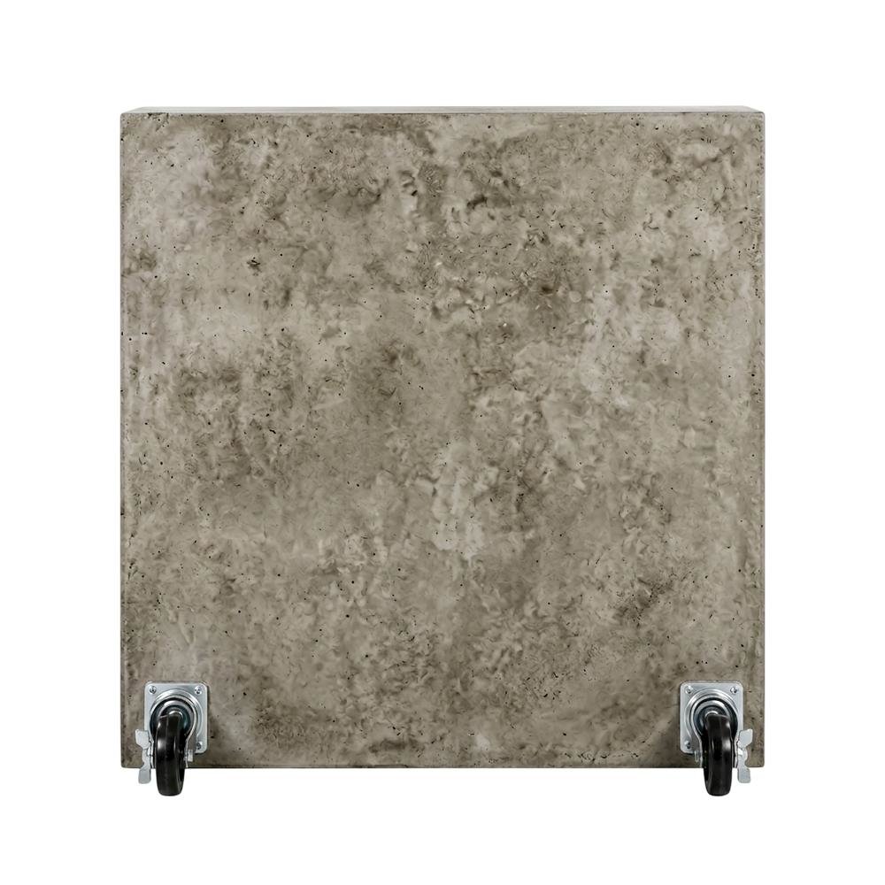 Concrete Coffee Table with Casters, 9.84-Inch Height