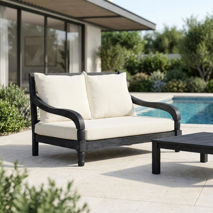 Relaxing Outdoor Lounge Chair, Dark Grey Acacia Wood, Silver Galvanized Steel