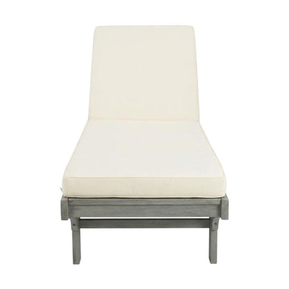 Modern Grey Outdoor Lounge Chair With Side Table And Foam Cushion