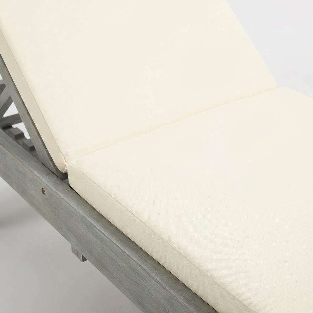 Modern Grey Outdoor Lounge Chair With Side Table And Foam Cushion