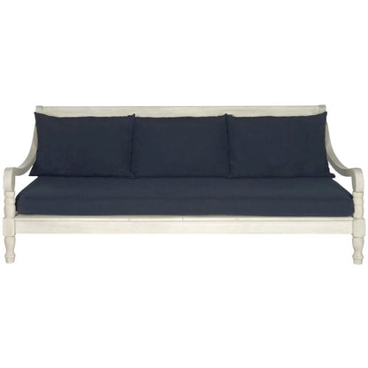 Outdoor Daybed With Silver Steel Frame And Polyester Upholstery