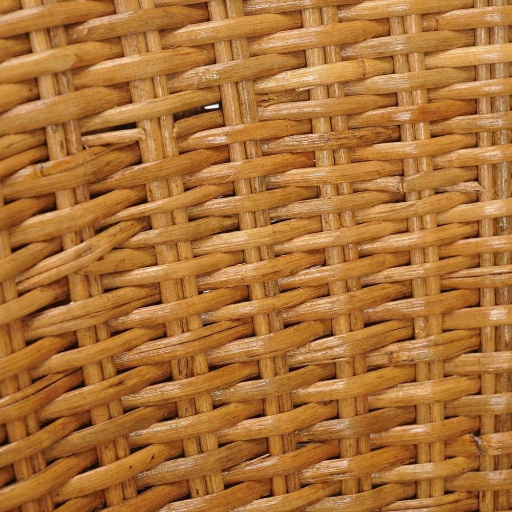 Outdoor Rattan Barrel Chair With White Cotton Fabric And Honey Oak Finish