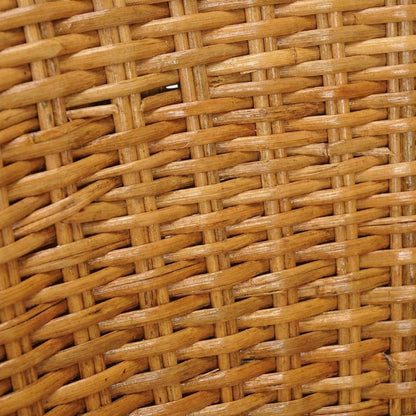 Outdoor Rattan Barrel Chair With White Cotton Fabric And Honey Oak Finish