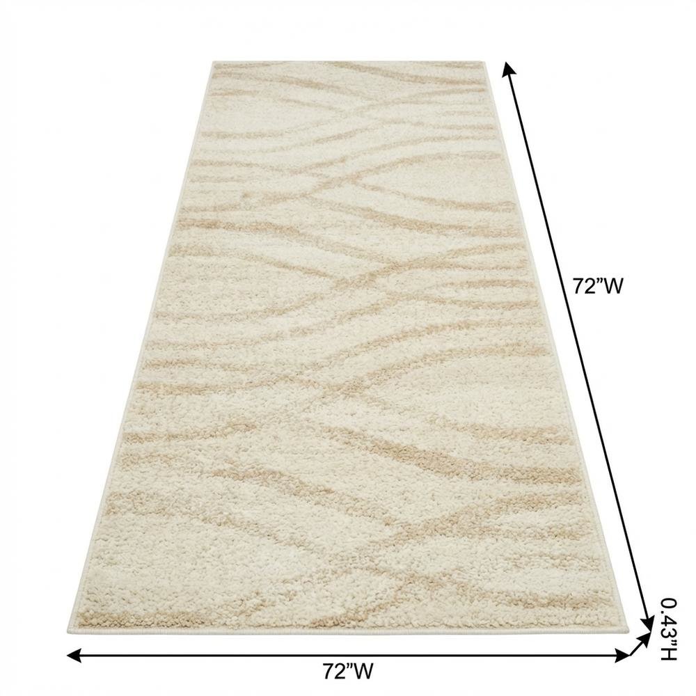Cream and Champagne Area Rug, Power Loomed, Plush Polypropylene Pile
