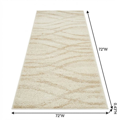 Cream and Champagne Area Rug, Power Loomed, Plush Polypropylene Pile