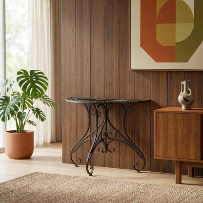Black Finish Accent Table with Modern Design and Compact Size