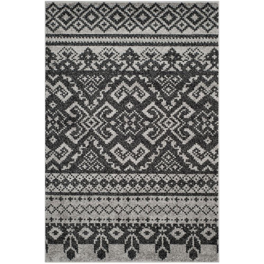 Adirondack, SILVER / BLACK, 5'-1" X 7'-6", Area Rug, ADR107A-5
