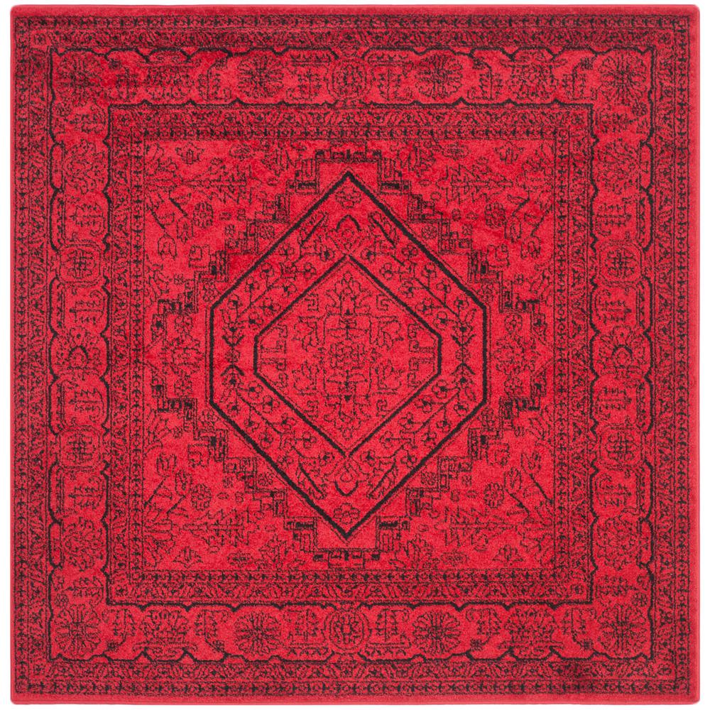 Adirondack, RED / BLACK, 8' X 8' Square, Area Rug, ADR108F-8SQ