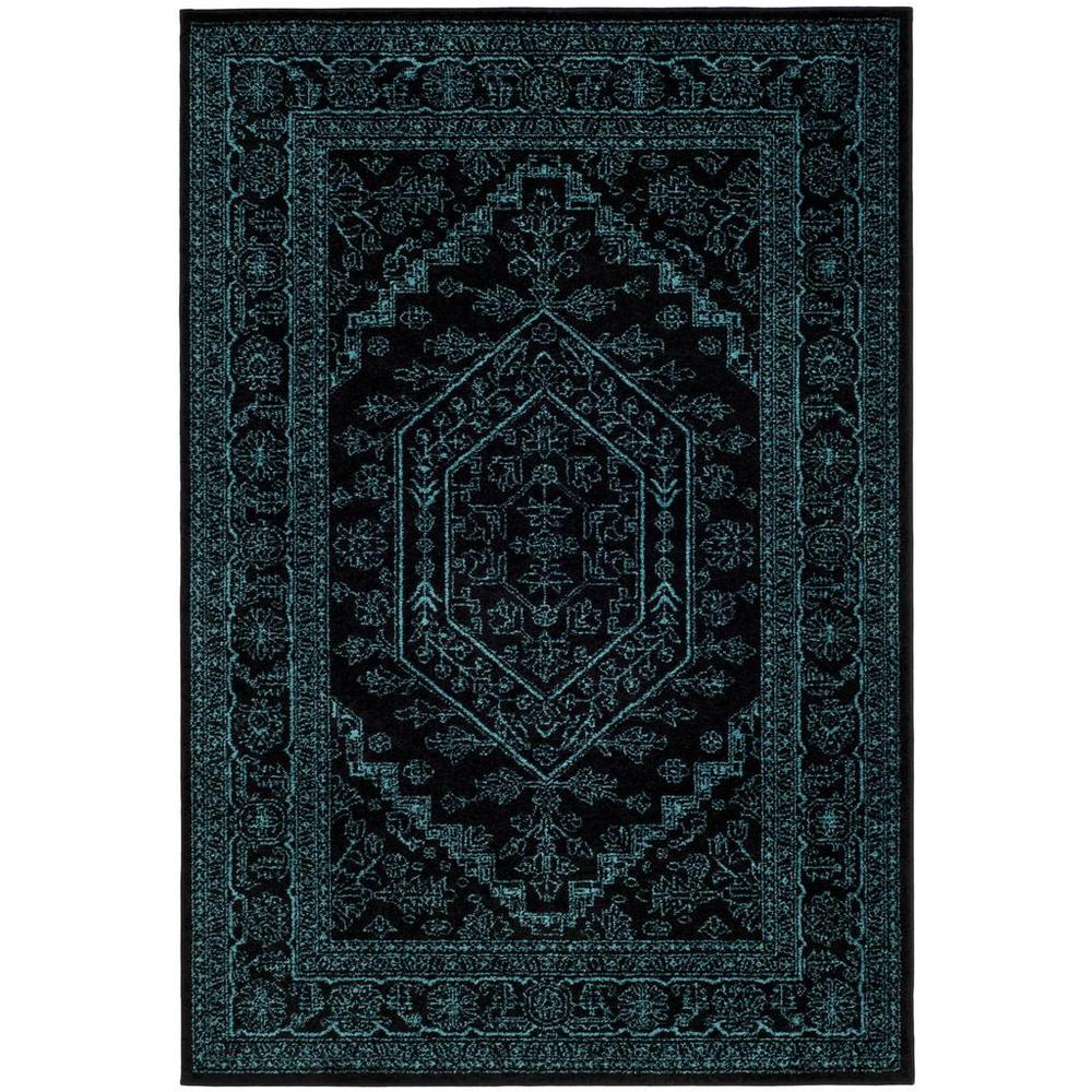 Adirondack, BLACK / TEAL, 6' X 9', Area Rug, ADR108K-6