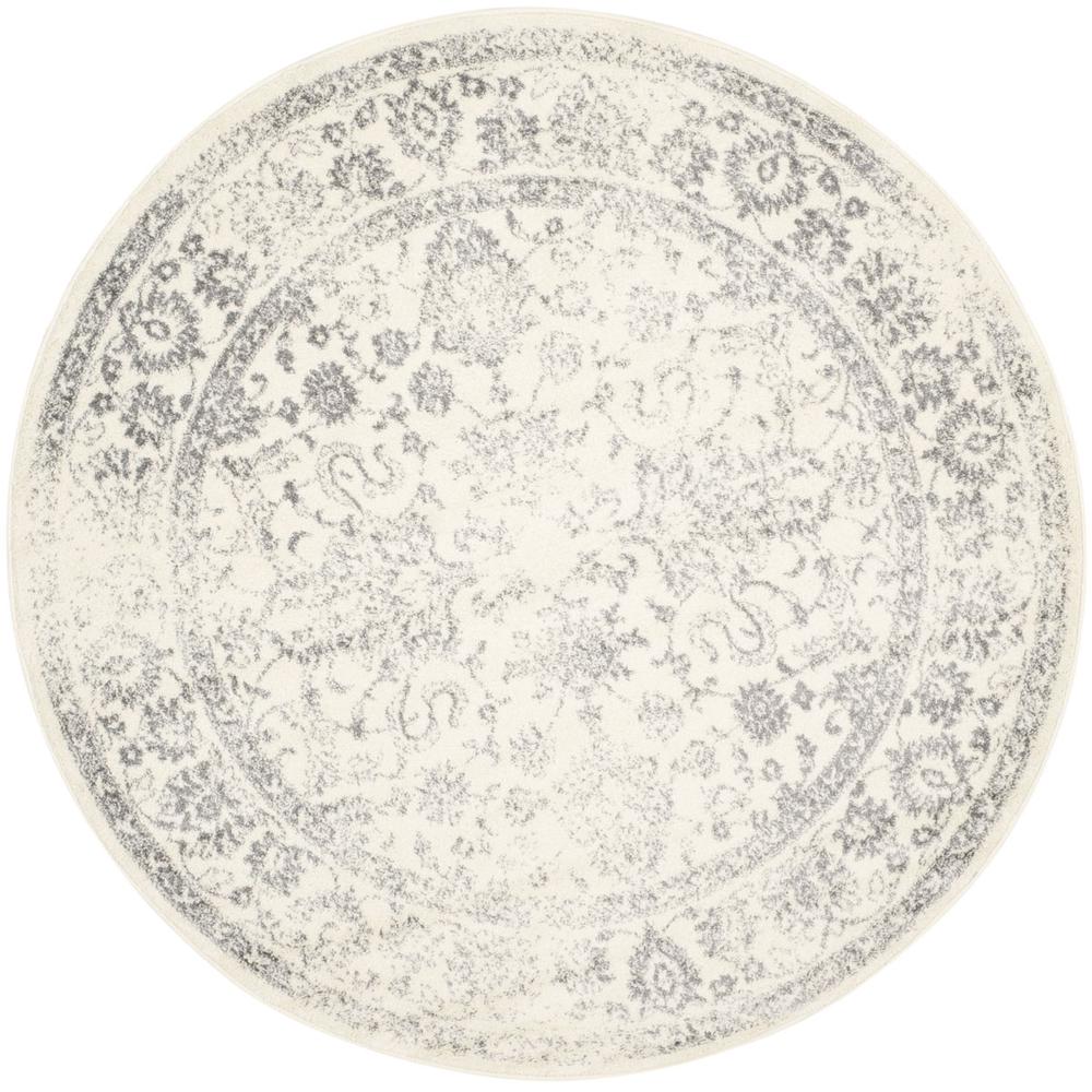 Adirondack, Ivory/Silver, 3' X 3' Round, Area Rug