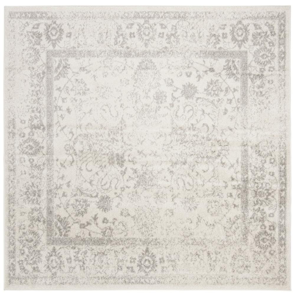 Adirondack, IVORY / SILVER, 5' X 5' Square, Area Rug