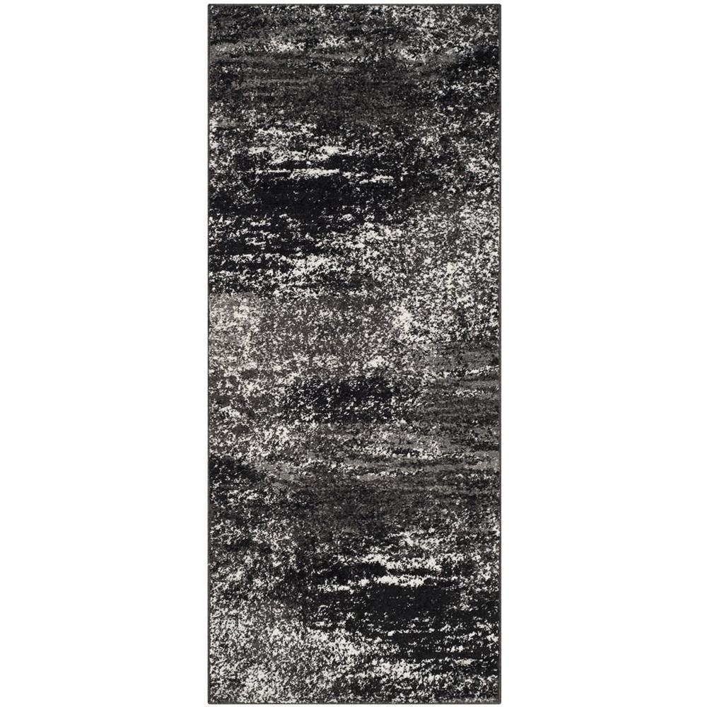 Adirondack, SILVER / BLACK, 2'-6" X 14', Area Rug, ADR112A-214