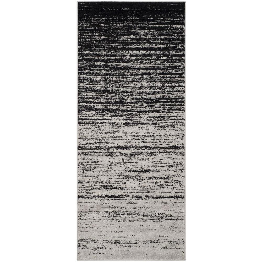 Adirondack, SILVER / BLACK, 2'-6" X 14', Area Rug, ADR113A-214