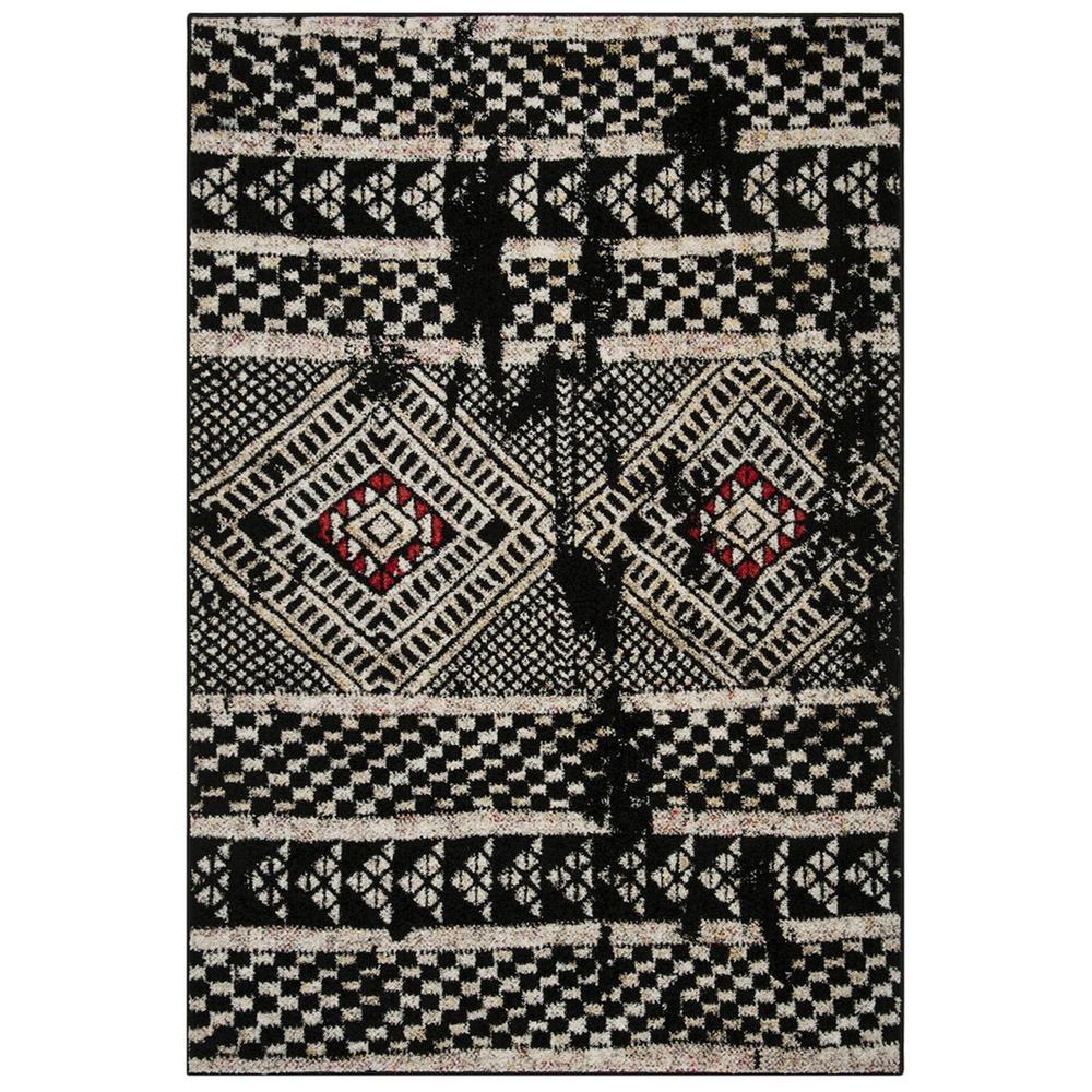 ADIRONDACK, BLACK / LIGHT GREY, 6' X 9', Area Rug