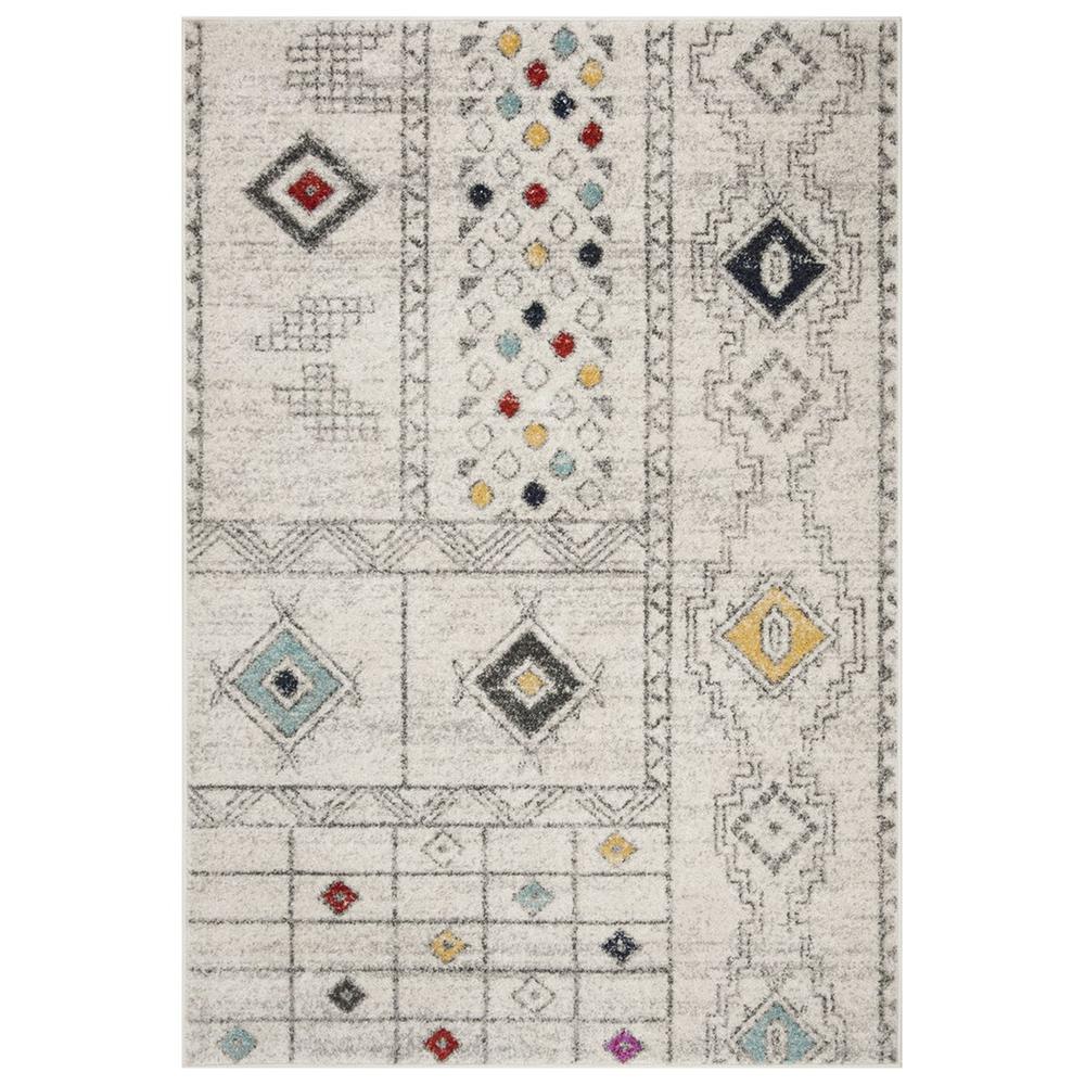 ADIRONDACK, LIGHT GREY / AQUA, 6' X 9', Area Rug