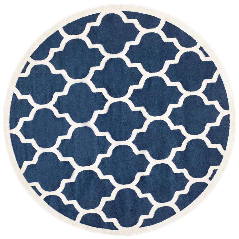 AMHERST, NAVY / BEIGE, 9' X 9' Round, Area Rug