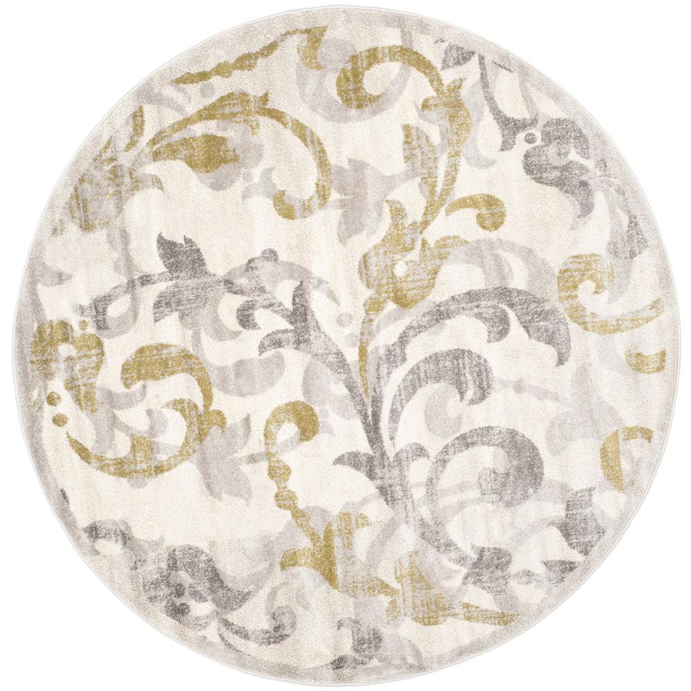 AMHERST, IVORY / LIGHT GREY, 9' X 9' Round, Area Rug
