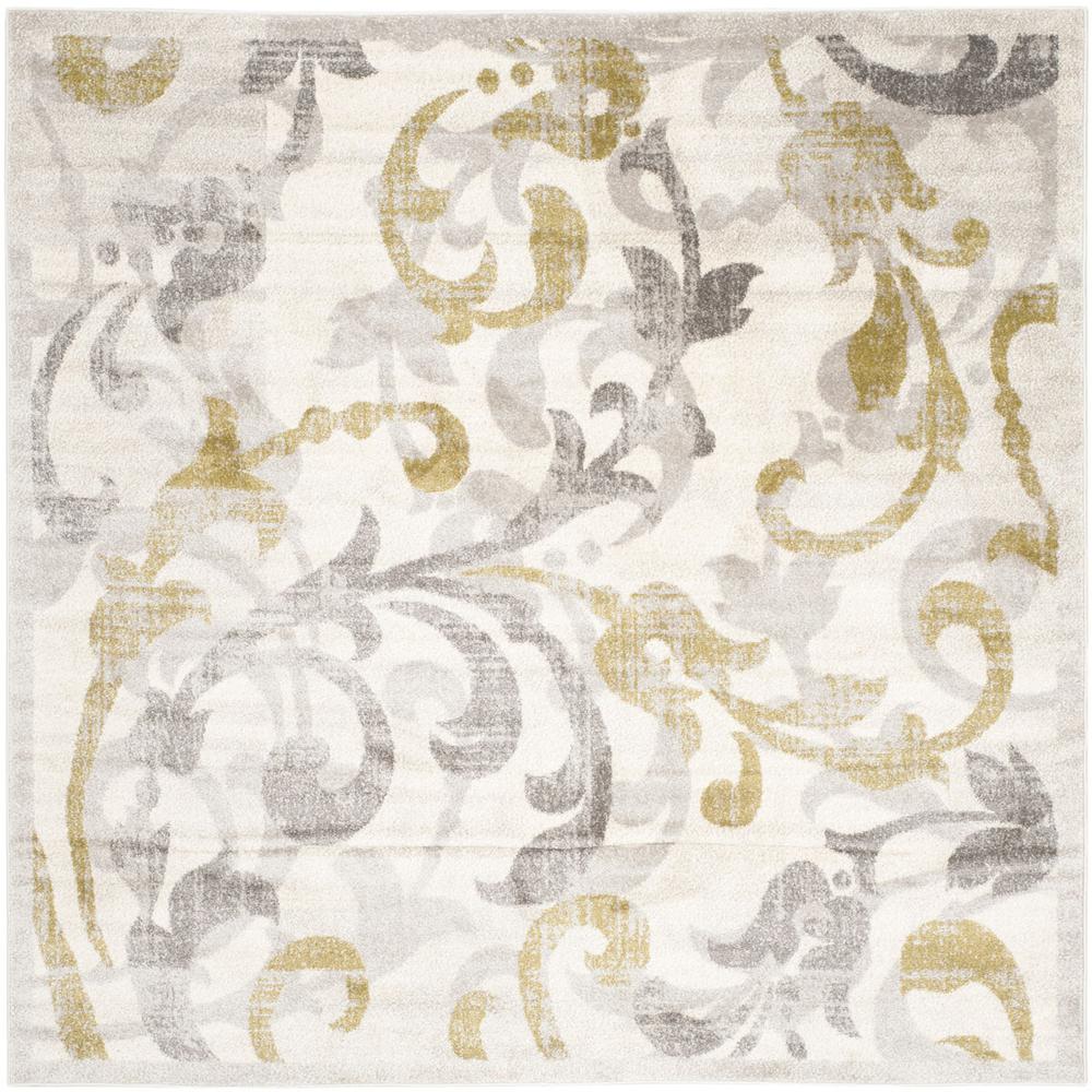 AMHERST, IVORY / LIGHT GREY, 9' X 9' Square, Area Rug