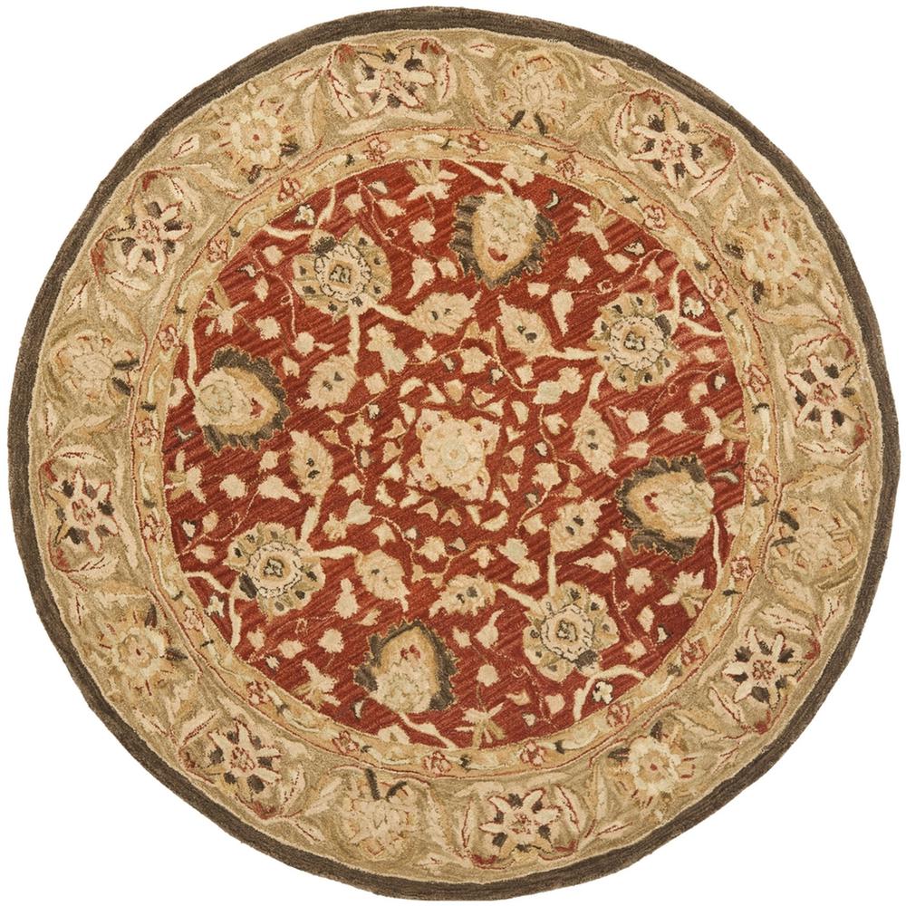 ANATOLIA, RUST / GREEN, 8' X 8' Round, Area Rug