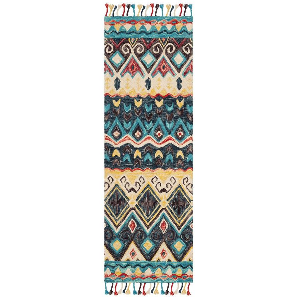 ASPEN, BLUE / RED, 2'-3" X 7', Area Rug, APN137A-27