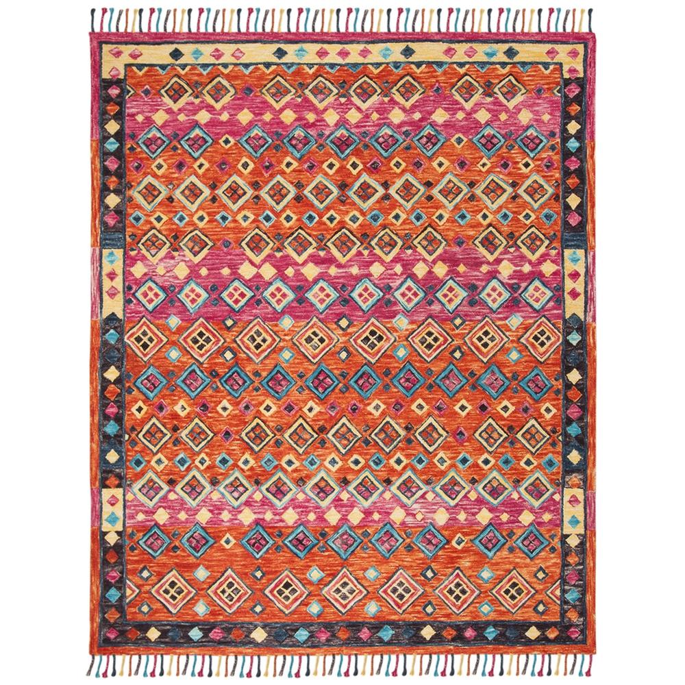 ASPEN, ORANGE / FUCHSIA, 9' X 12', Area Rug