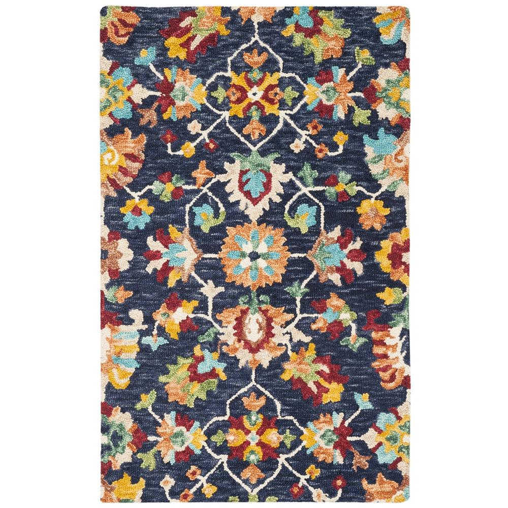 ASPEN, NAVY / RED, 4' X 6', Area Rug