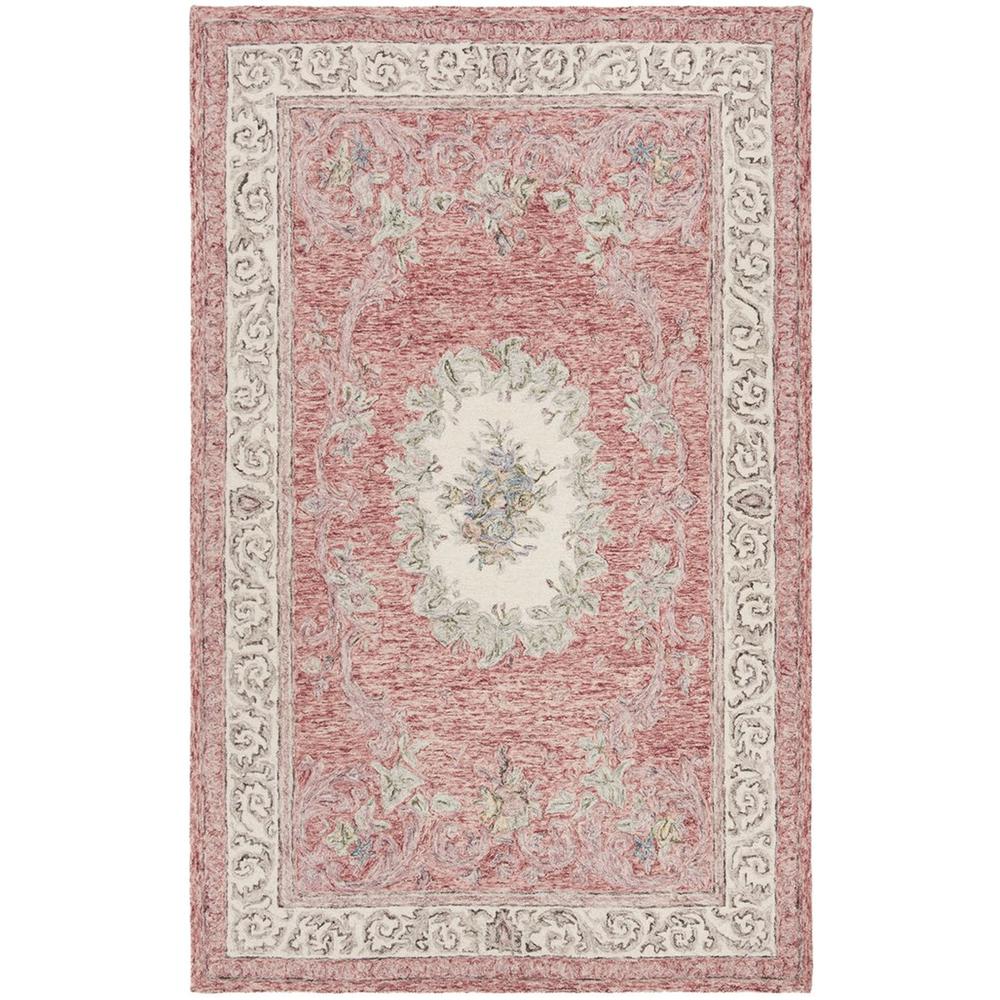 AUBUSSON, RED / IVORY, 8' X 10', Area Rug