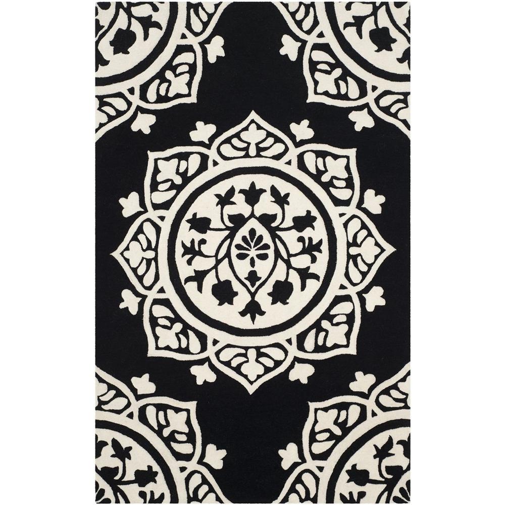 BELLA, BLACK / IVORY, 8' X 10', Area Rug, BEL136D-8