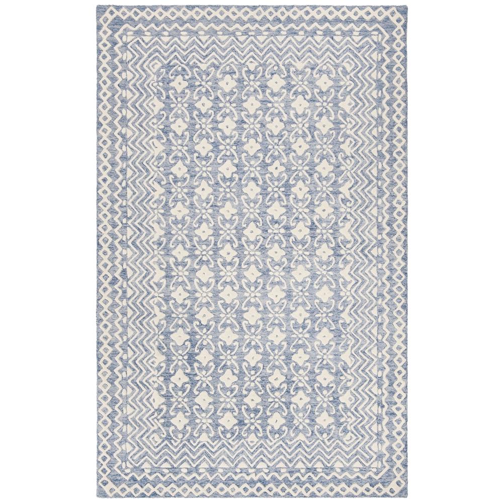 BLOSSOM, BLUE / IVORY, 8' X 10', Area Rug, BLM114M-8