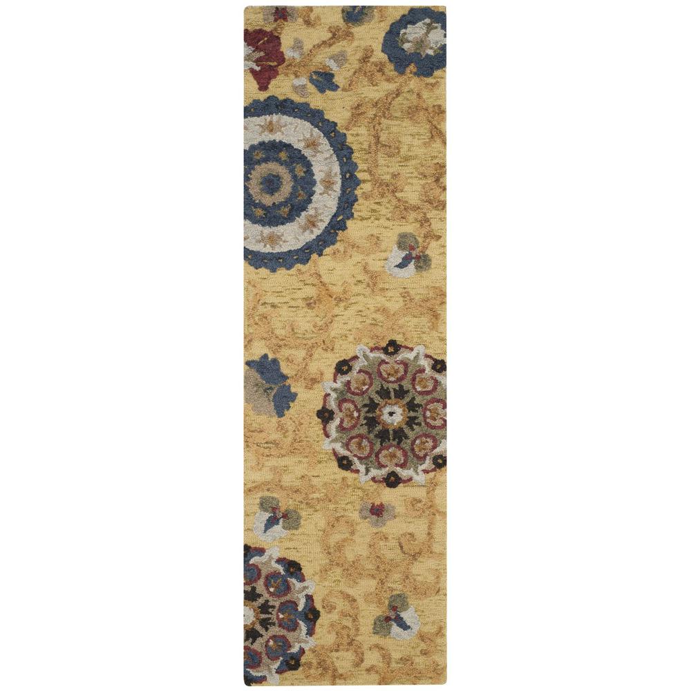 BLOSSOM, GOLD / MULTI, 2'-3" X 8', Area Rug