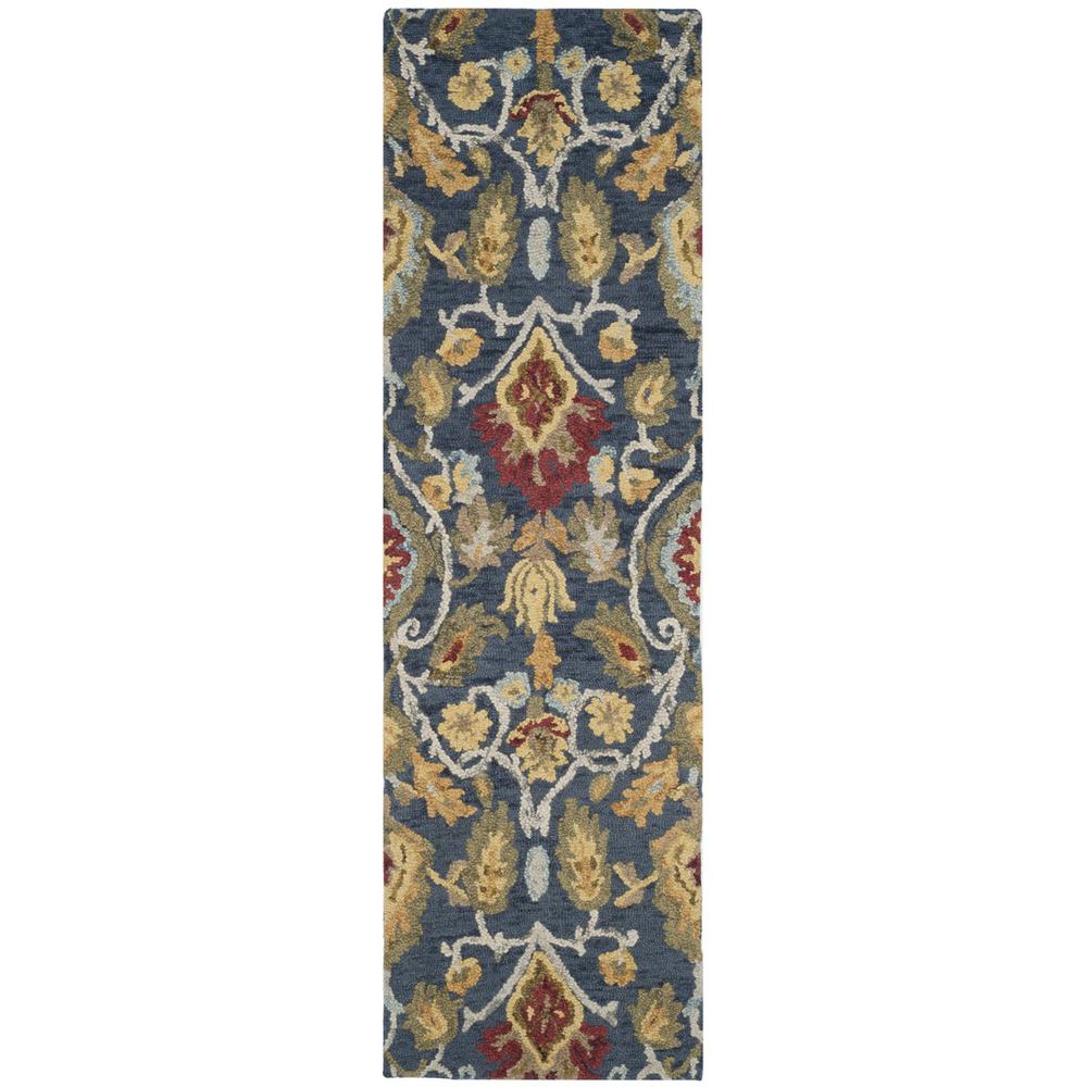 BLOSSOM, NAVY / MULTI, 2'-3" X 14', Area Rug