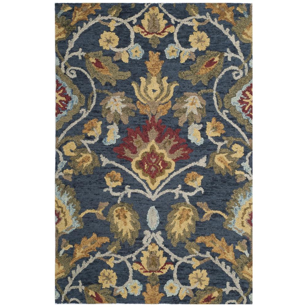 BLOSSOM, NAVY / MULTI, 3' X 5', Area Rug