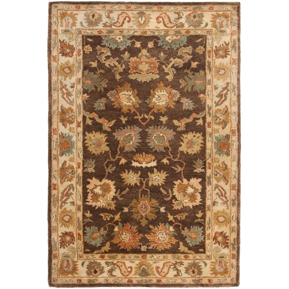 BERGAMA, BROWN / IVORY, 5' X 8', Area Rug