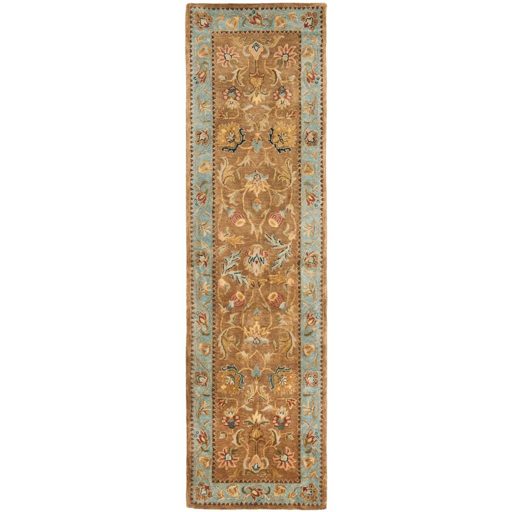 BERGAMA, BROWN / BLUE, 2'-3" X 8', Area Rug