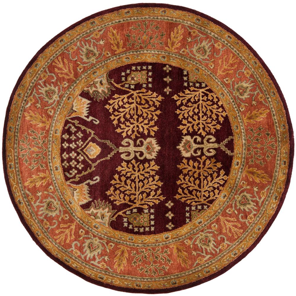 BERGAMA, RED / RUST, 8' X 8' Round, Area Rug