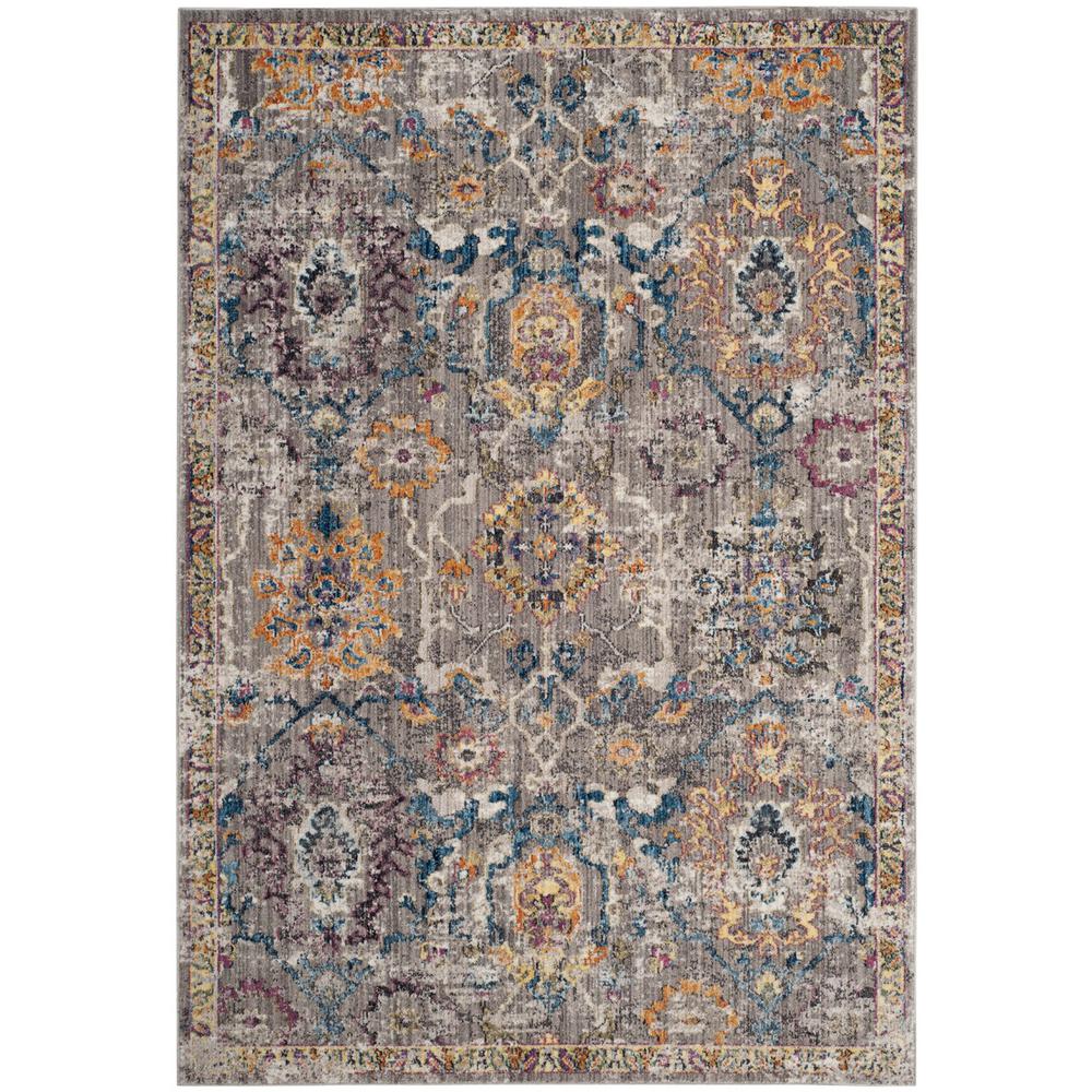 BRISTOL, GREY / BLUE, 4' X 6', Area Rug