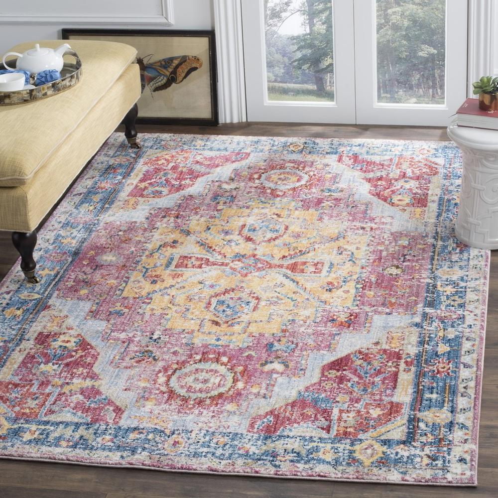 BRISTOL, RED / BLUE, 4' X 6', Area Rug