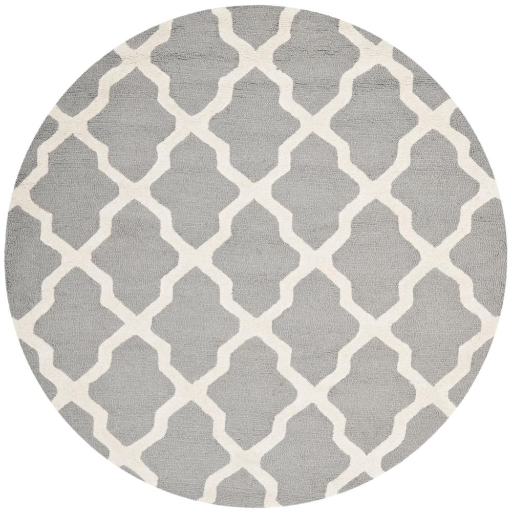 CAMBRIDGE, SILVER / IVORY, 6' X 6' Round, Area Rug, CAM121D-6R