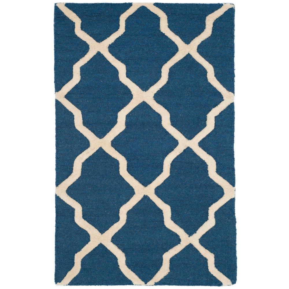 CAMBRIDGE, NAVY BLUE / IVORY, 2'-6" X 14', Area Rug, CAM121G-214
