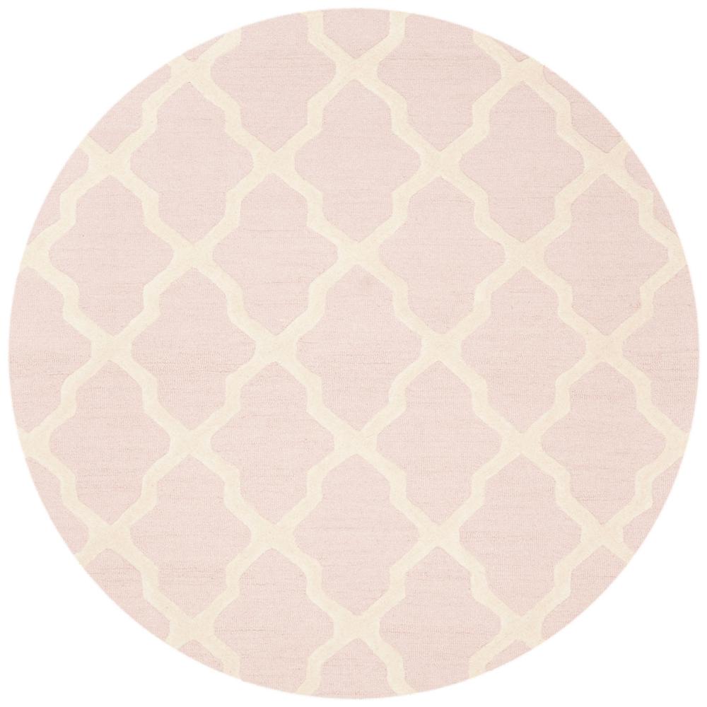 CAMBRIDGE, LIGHT PINK / IVORY, 8' X 8' Round, Area Rug, CAM121M-8R