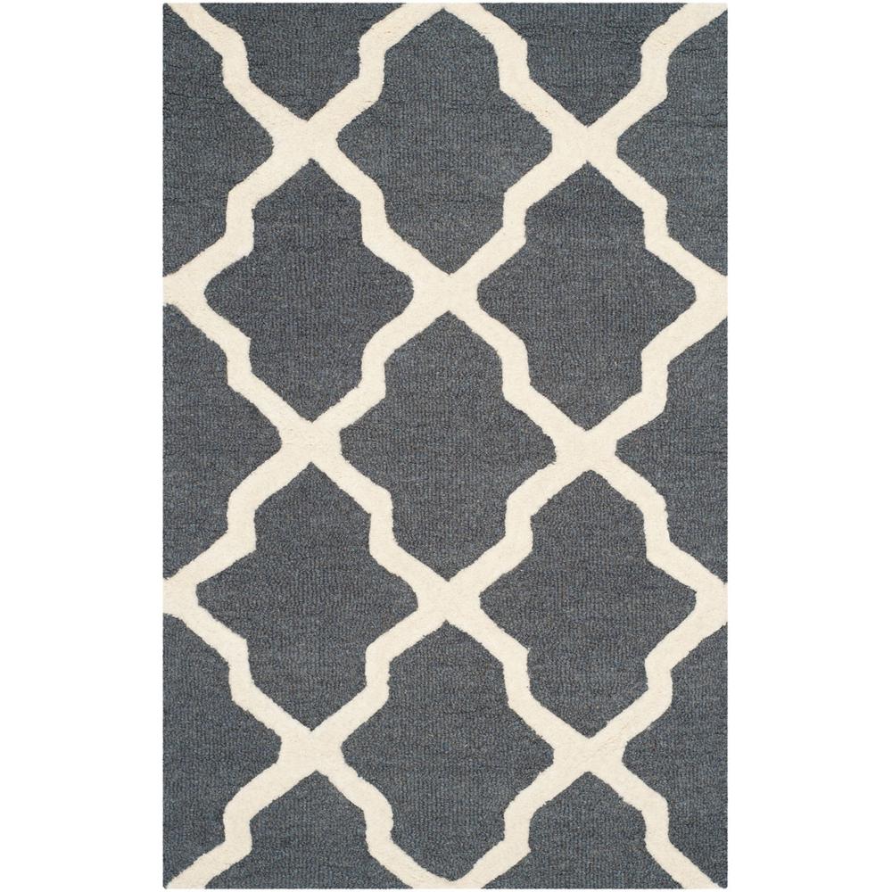 CAMBRIDGE, DARK GREY / IVORY, 3' X 5', Area Rug, CAM121X-3