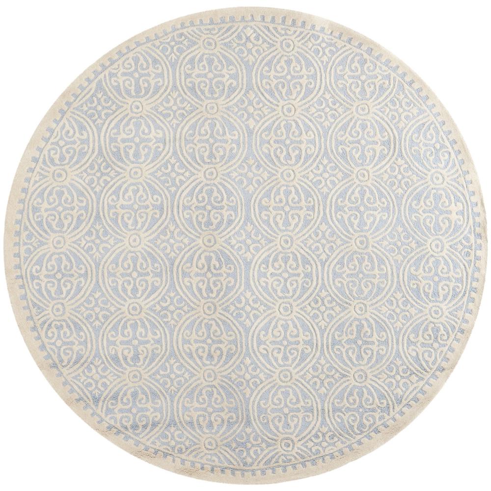 CAMBRIDGE, LIGHT BLUE / IVORY, 6' X 6' Round, Area Rug, CAM123A-6R