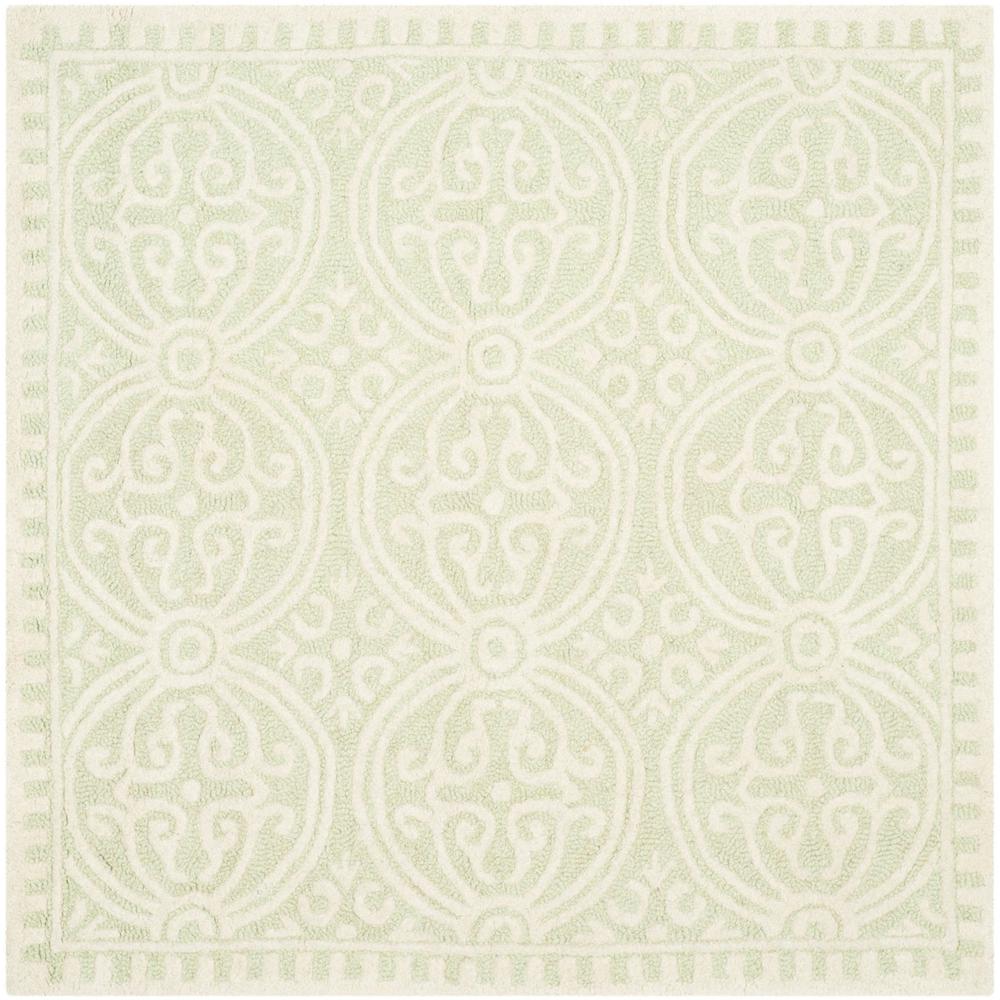 CAMBRIDGE, LIGHT GREEN / IVORY, 8' X 8' Square, Area Rug, CAM123B-8SQ