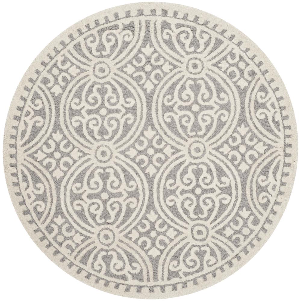 CAMBRIDGE, SILVER / IVORY, 10' X 10' Round, Area Rug, CAM123D-10R