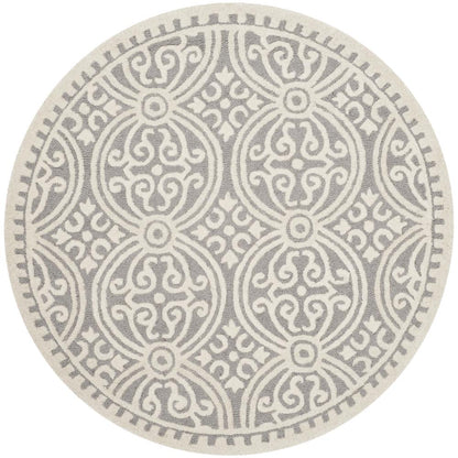 CAMBRIDGE, SILVER / IVORY, 10' X 10' Round, Area Rug, CAM123D-10R