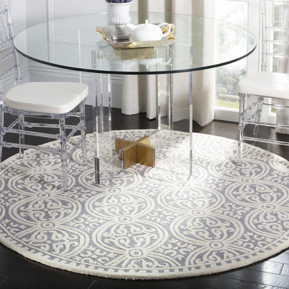 CAMBRIDGE, SILVER / IVORY, 10' X 10' Round, Area Rug, CAM123D-10R