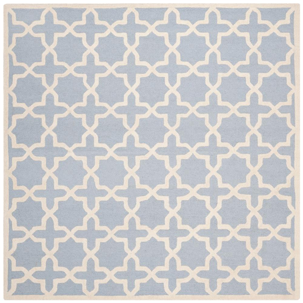 CAMBRIDGE, LIGHT BLUE / IVORY, 8' X 8' Square, Area Rug, CAM125A-8SQ