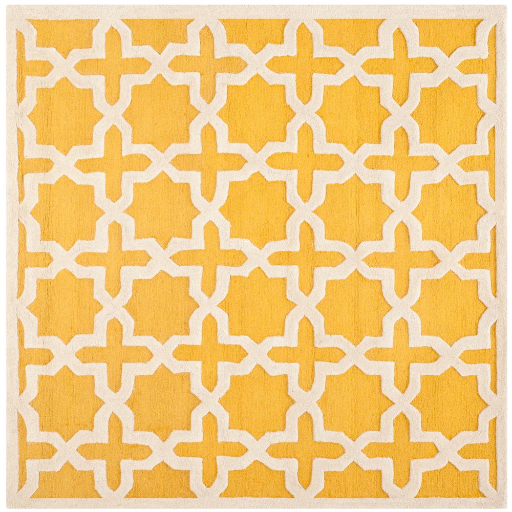 CAMBRIDGE, GOLD / IVORY, 6' X 6' Square, Area Rug, CAM125Q-6SQ