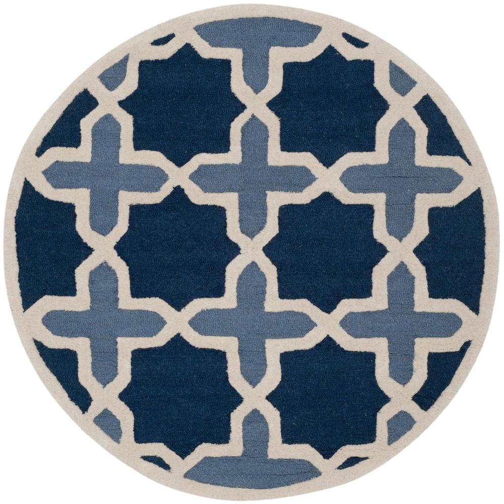 CAMBRIDGE, BLUE / IVORY, 8' X 8' Round, Area Rug, CAM127A-8R