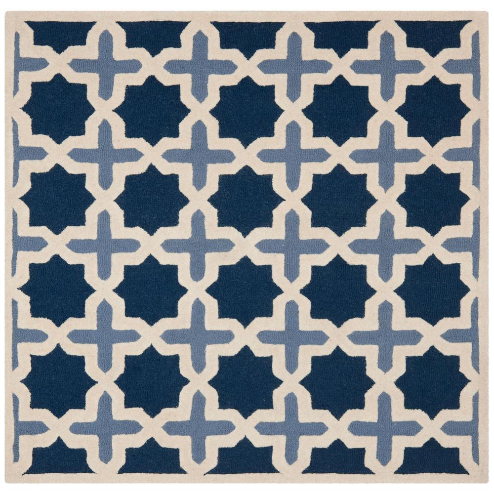 CAMBRIDGE, BLUE / IVORY, 6' X 6' Square, Area Rug, CAM127A-6SQ